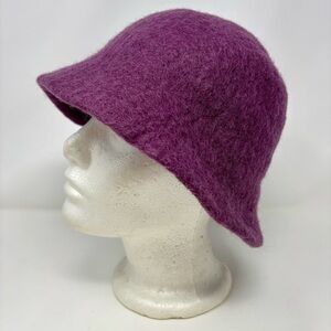 The Assoc For Craft Producers Purple Felted Wool Cloche Hat Handmade In Nepal OS